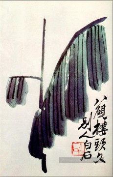  ancienne - Qi Baishi feuille de banane ancienne encre de Chine